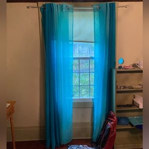 Blue Floor Length Curtains